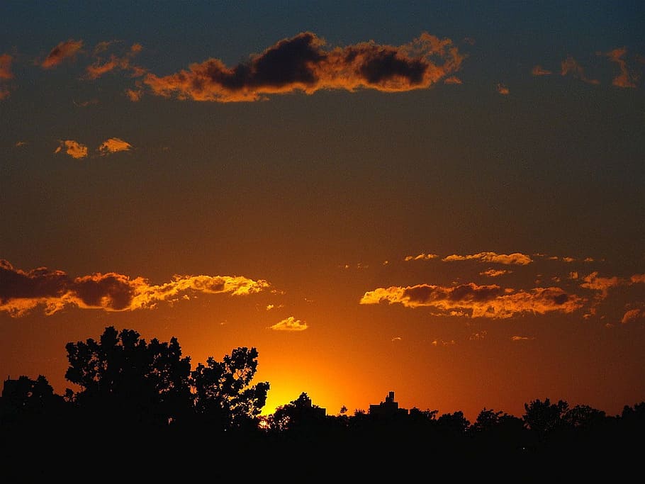 Sunrise, Sunset, Clouds, Evening, sky, horizon, cloudscape HD wallpaper