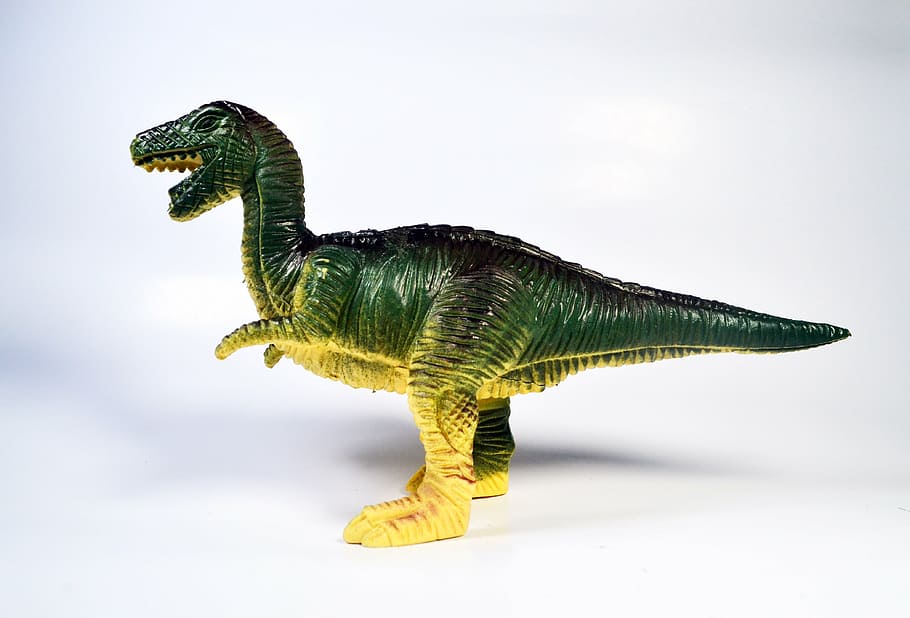 t-rex toy, dinosaur, green color, character, reptile, symbol, HD wallpaper