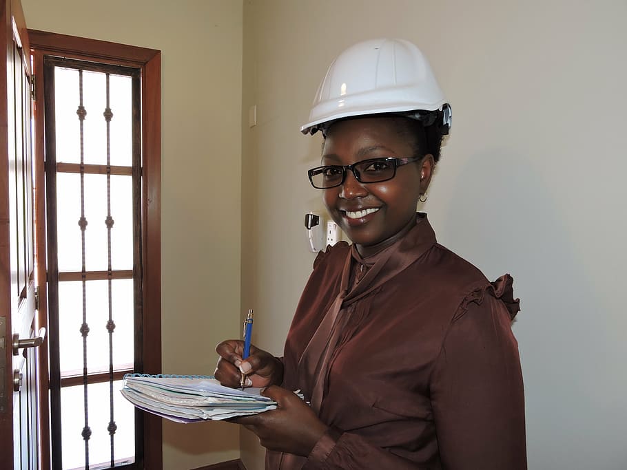 Engineer woman, female, engineering, working, helmet, women HD wallpaper