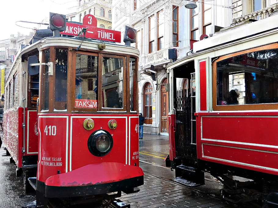 istanbul, tram, transport, istiklal, funicular, tramway, beyoglu, HD wallpaper