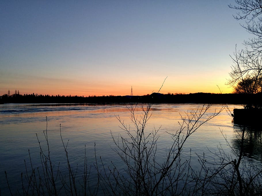 nature, lying, sun, sky, water, sunset, tranquility, scenics - nature HD wallpaper