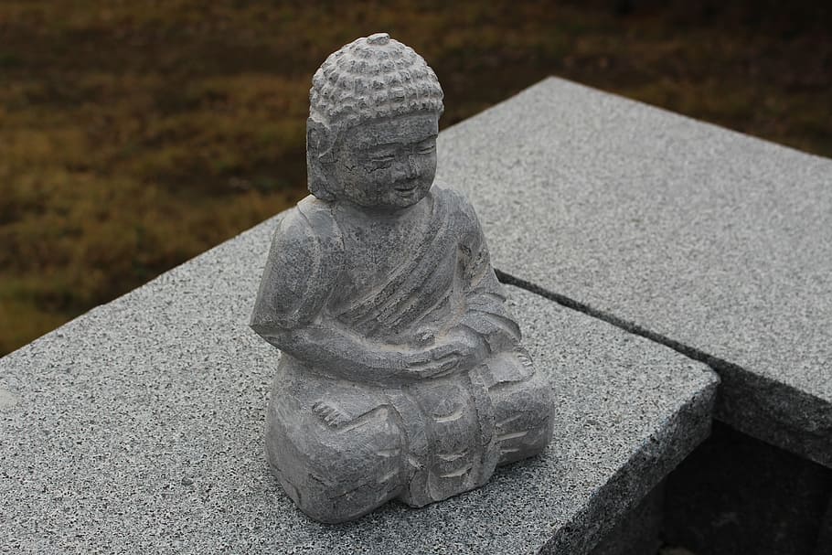 steinbuddha, stone wall, top, sculpture, art and craft, representation HD wallpaper