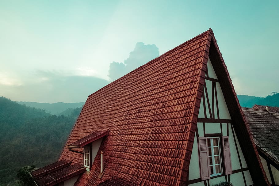 sky, building, house, roof, architecture, home, outdoors, windows, HD wallpaper