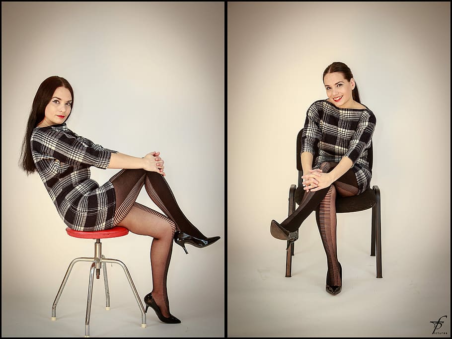 women's black 3/4-sleeved dress collage, Model, Woman, Fashion, HD wallpaper