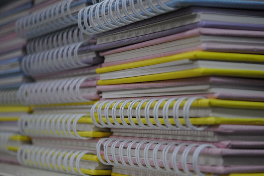 Notebook, Education, school, writing, business, large group of objects HD wallpaper