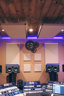 gray studio mixer set, music, music studio, sound, audio, recording HD wallpaper