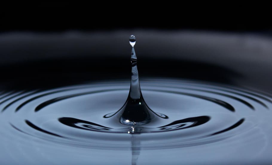photograph of water drop, clean, rippled, liquid, motion, splashing HD wallpaper