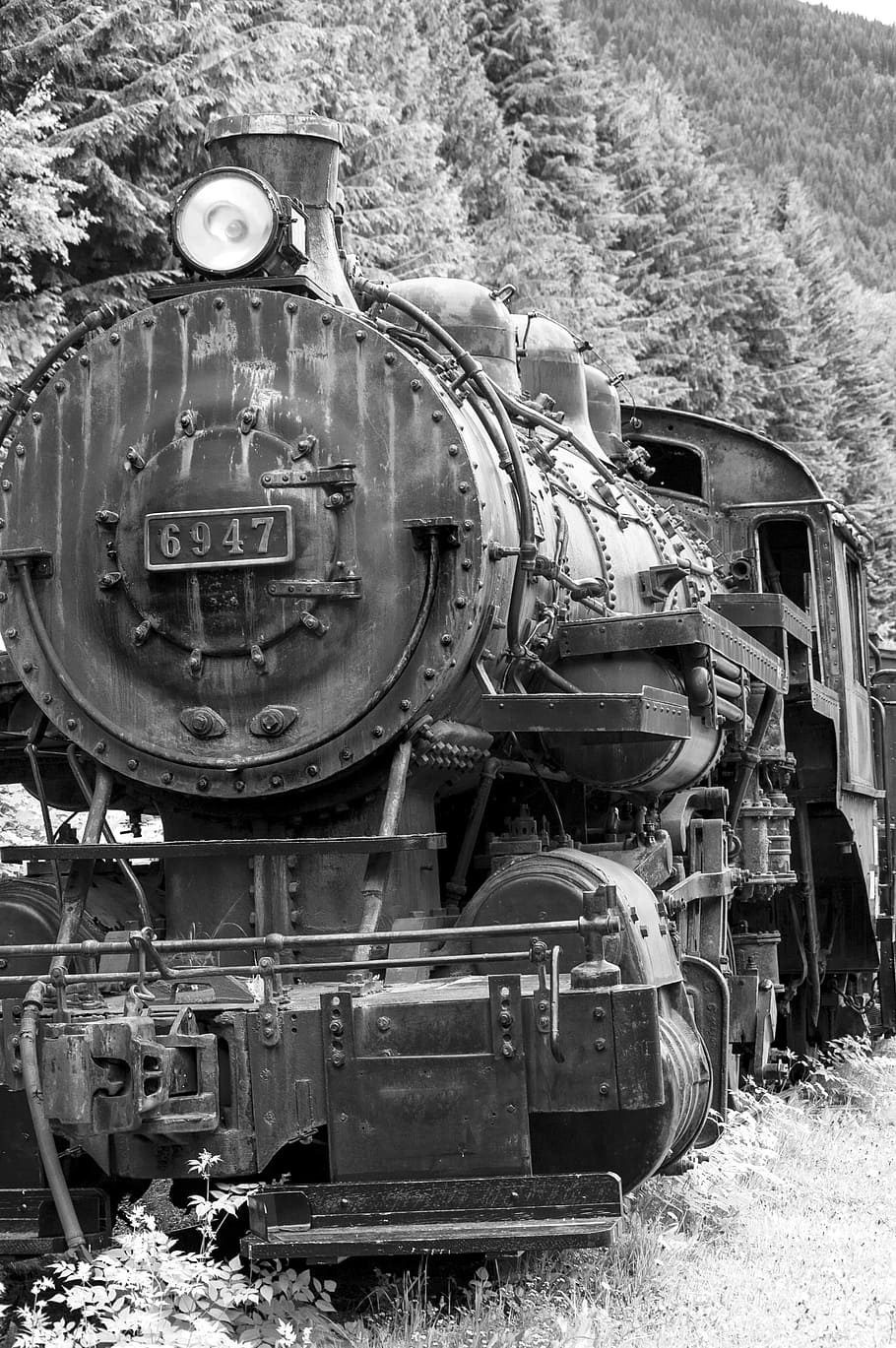 train grayscale photography, Locomotive, Engine, Diesel, Steam