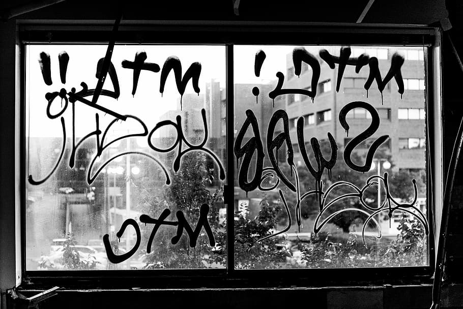 Through The Pane, glass window and gray high-rise buildings, window tag HD wallpaper
