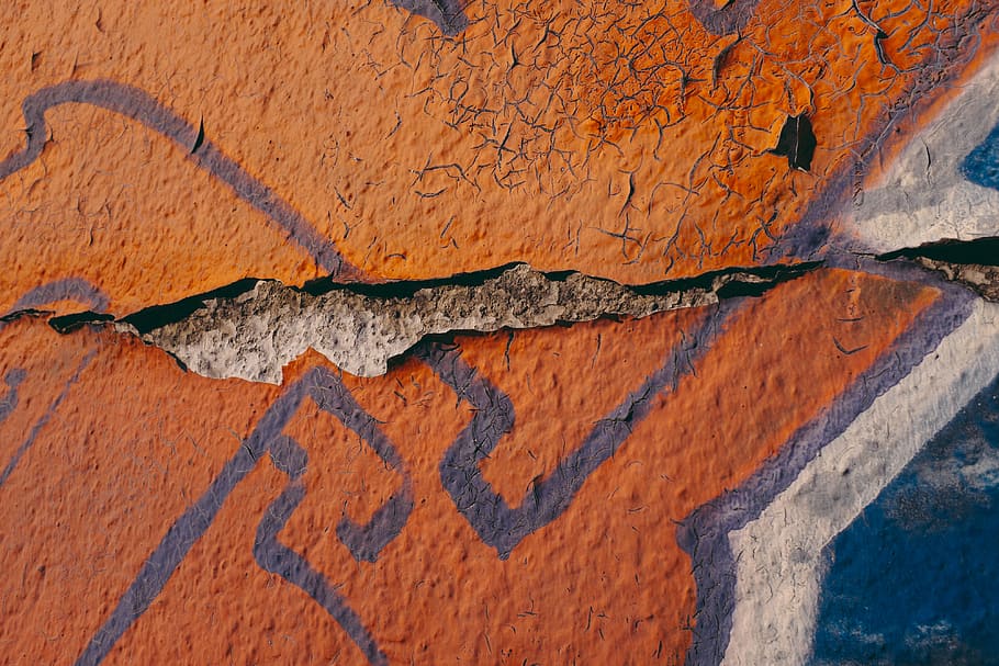 Crack in paint on wall, abstract, other, backgrounds, wall - Building Feature HD wallpaper
