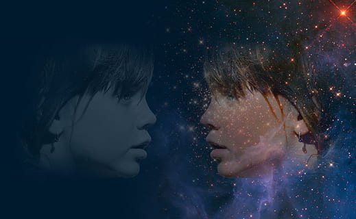 female character digital wallpaper, mirroring, mirror image HD wallpaper
