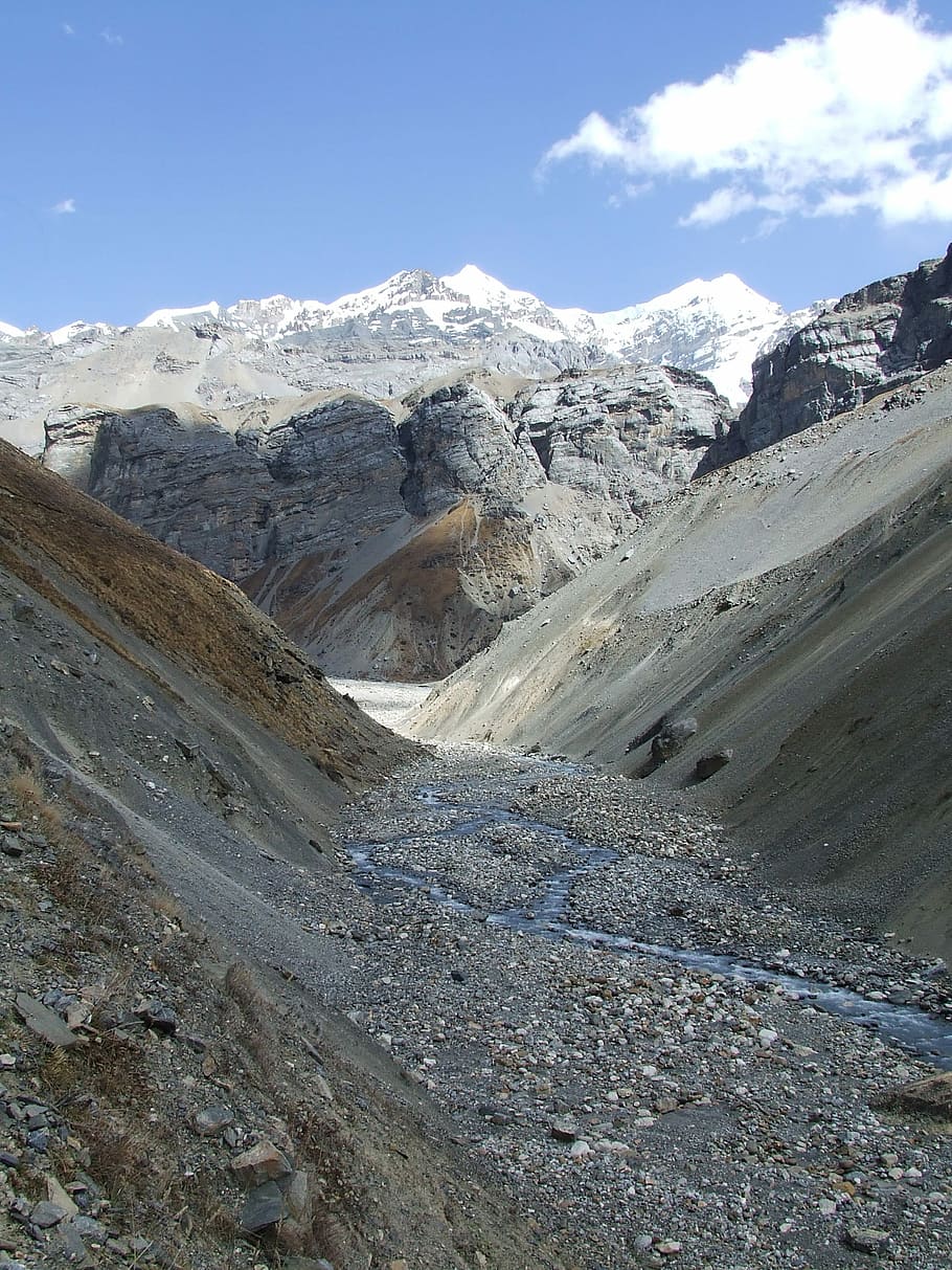 Mountains, Landscape, Shadow, Nepal, nature, snow, scenics HD wallpaper