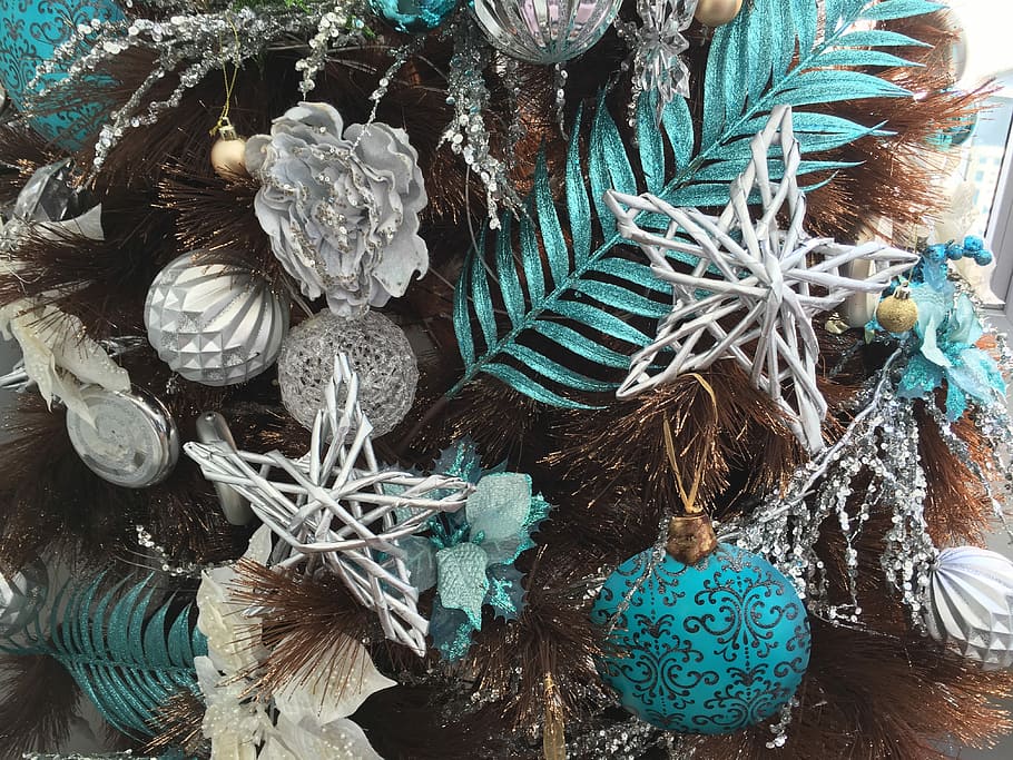 Christmas, Decoration, Silver, star, season, winter, tree, holiday HD wallpaper