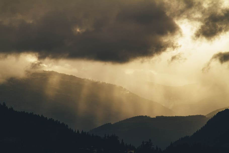mountain, highland, cloud, sky, landscape, nature, valley, fog HD wallpaper