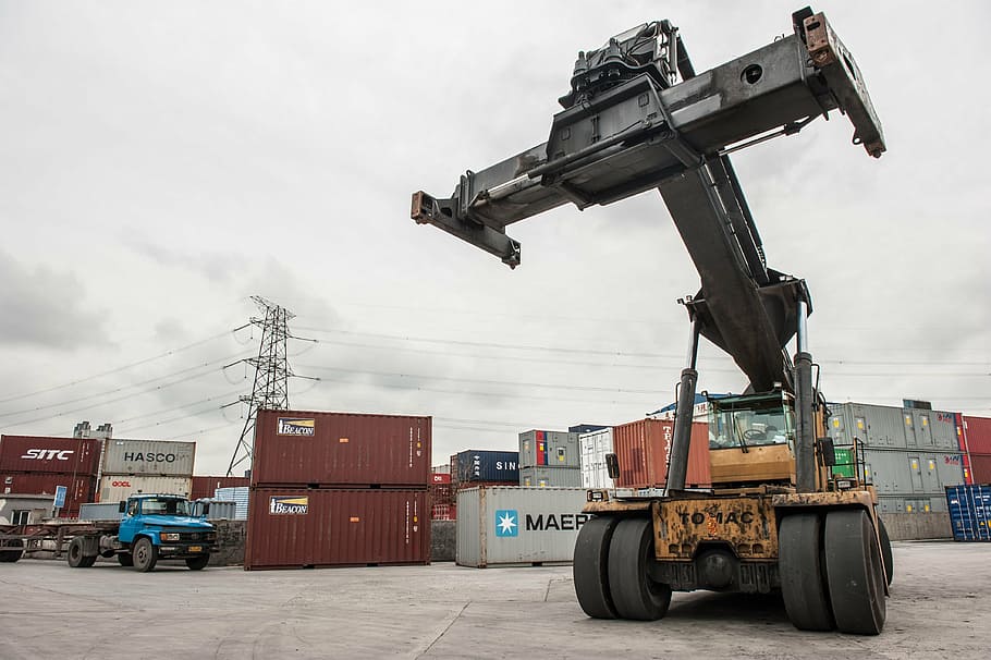 pier, container, crane, china, transportation, industry, mode of transportation HD wallpaper