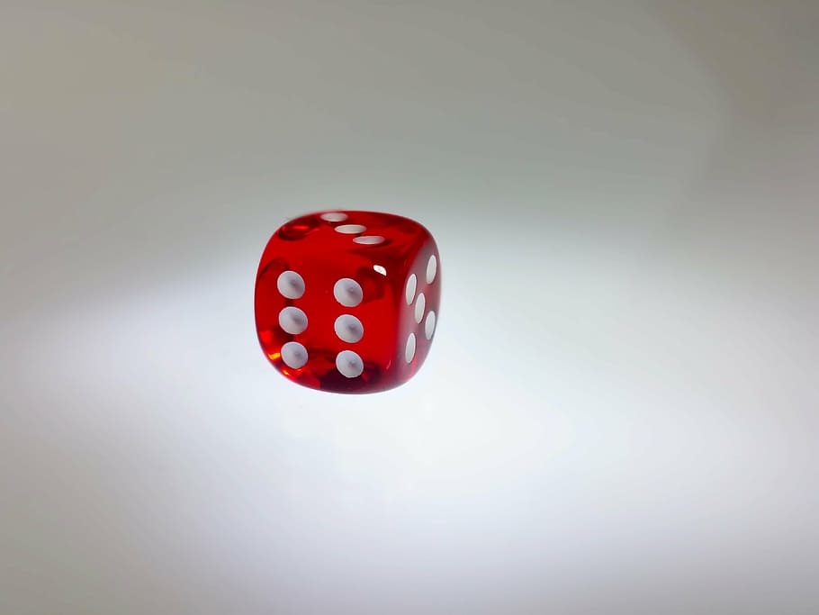 cube, red, luck, play, dice, leisure games, gambling, studio shot HD wallpaper
