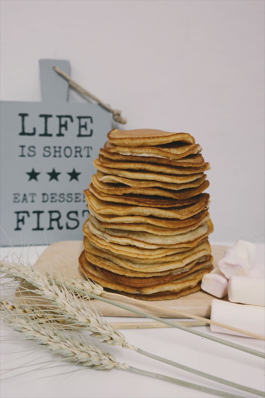 food, pancake, butter, breakfast, delicious, quotation, statement, HD wallpaper