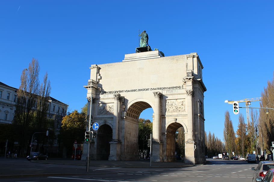 siegestor, munich, building, bavaria, germany, architecture HD wallpaper