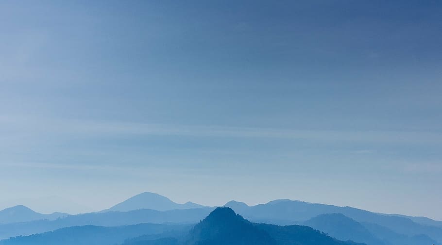 landscape photo of mountains, nature, clouds, sky, blue, tranquility HD wallpaper