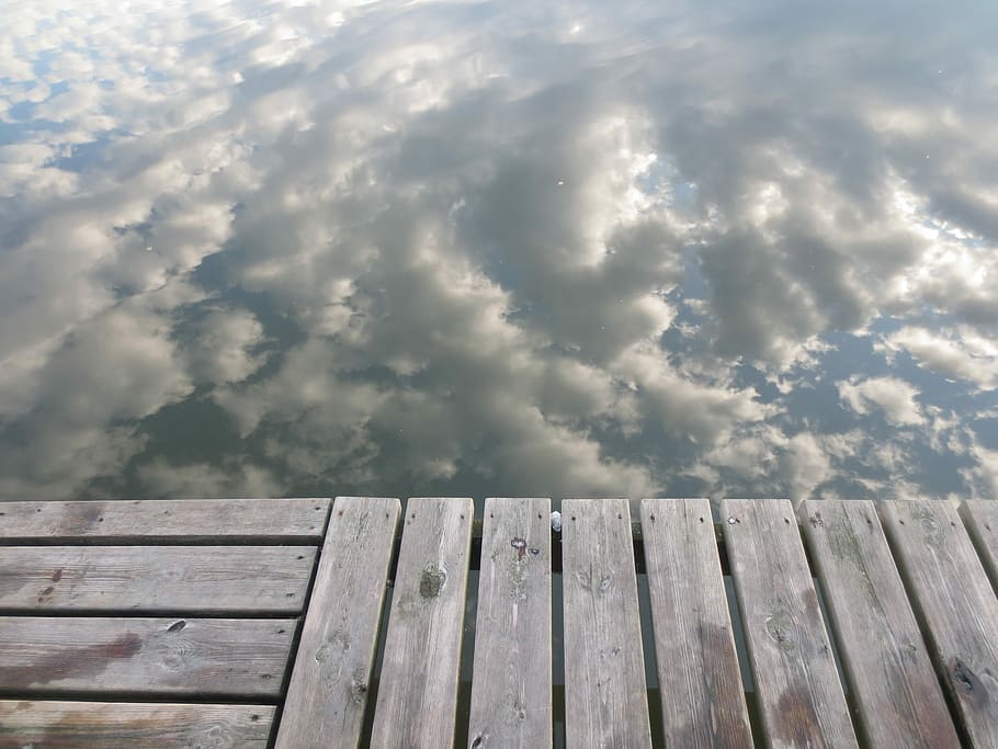 Water, Reflection, Sky, Bridge, Nature, rest stop, seat, eskilstunaån HD wallpaper