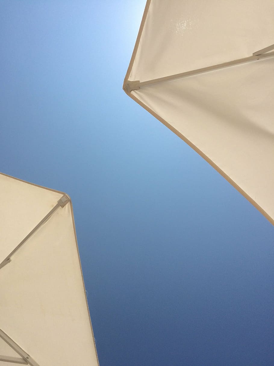 sun, umbrella, light, sunshine, sunny, low angle view, architecture HD wallpaper