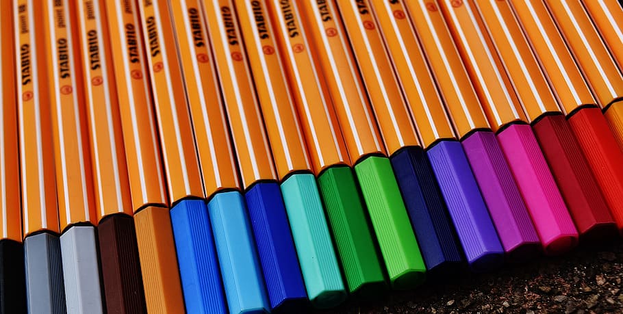 Pens, Colour Pencils, Colored Pencils, colorful, draw, crayons, HD wallpaper