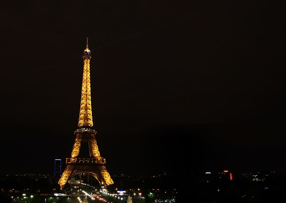 Eiffel Tower, Paris, Monument, Night, lights, colorful, symbol HD wallpaper