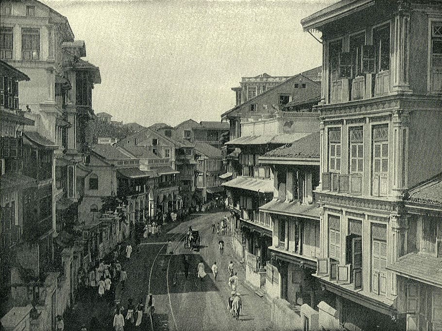 Kalbadevie Road around 1890 in Mumbai, India, photos, public domain, HD wallpaper