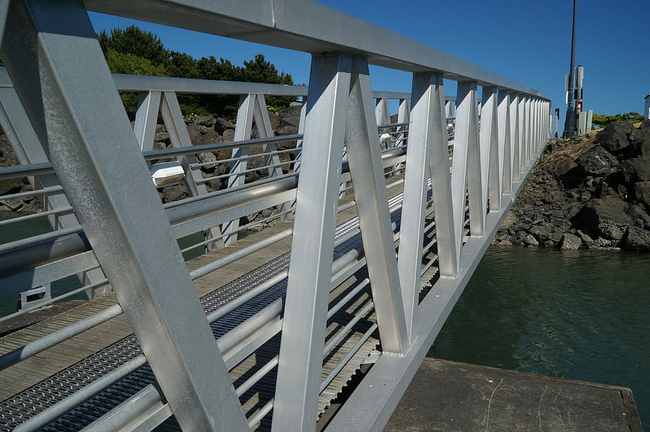 walkway, pattern, zigzag, texture, path, bridge, silver, sidewalk HD wallpaper
