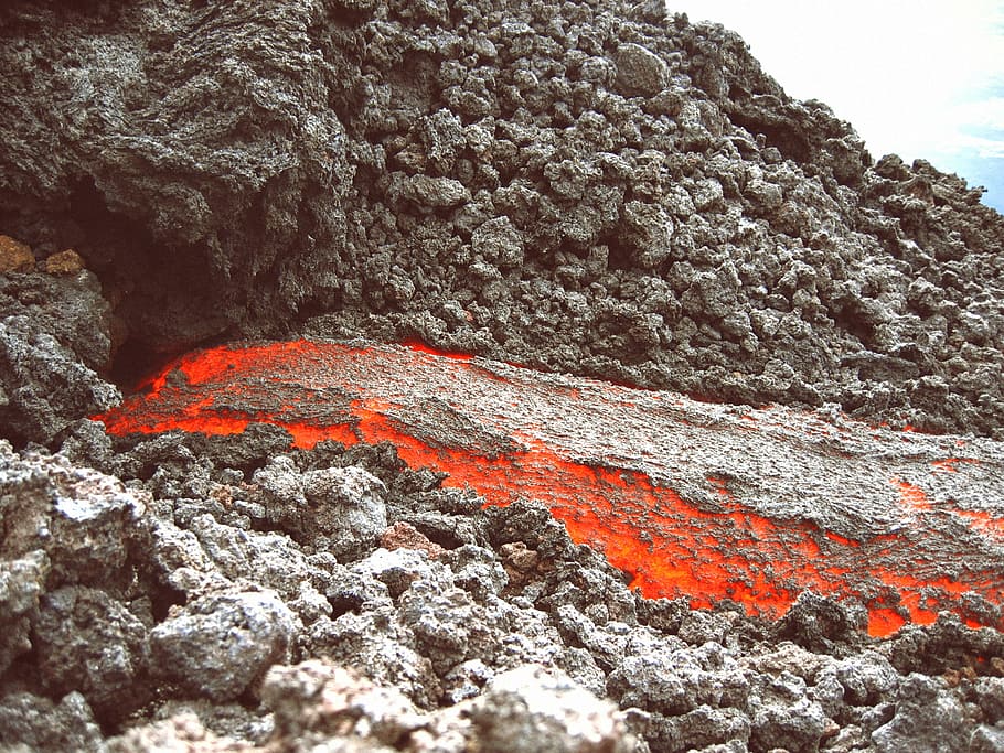 lava, magma, volcano, geology, rock, no people, rock - object HD wallpaper