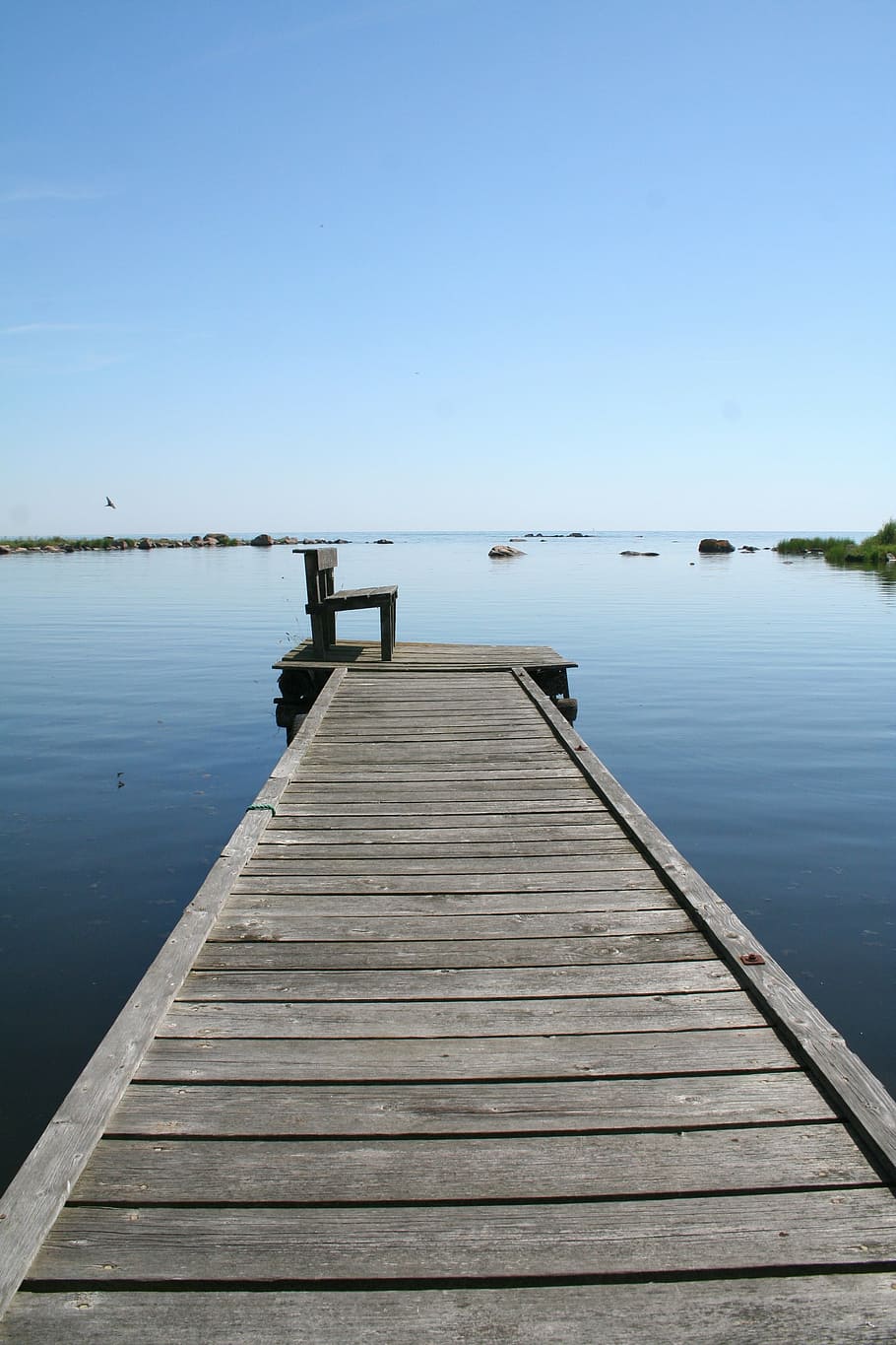bridge, summer, sofa, horizon, sea, archipelago, pier, jetty HD wallpaper