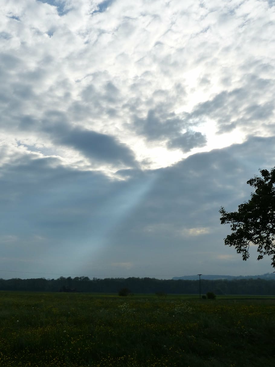sunbeam, clouds, sky, breakthrough, nature, landscape, cloud - Sky HD wallpaper