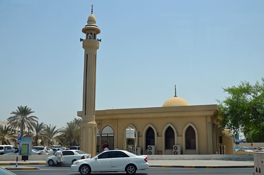 dubai, city, u a e, mosque, building exterior, car, built structure HD wallpaper