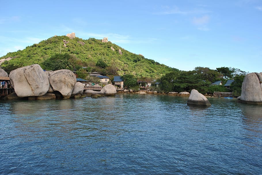 island, sol, mar, nature, water, landscape, rock - Object, sea HD wallpaper