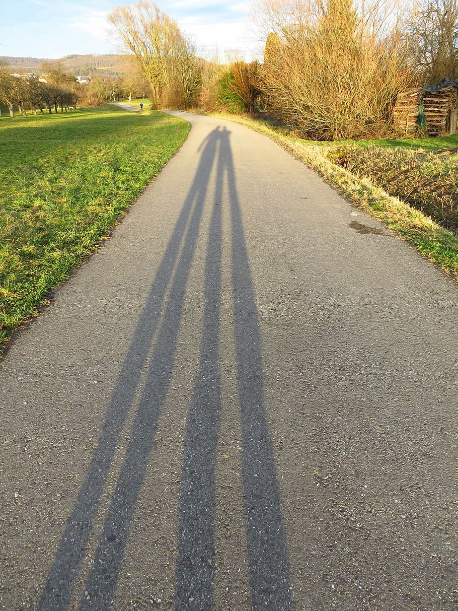 away, shadow, personal, human, long shadow, sun, deep, deep standing HD wallpaper