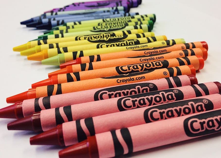 crayons, drawing, rainbow, art, child, multi colored, close-up HD wallpaper