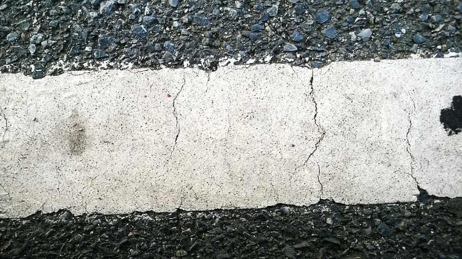 ground, line, asphalt, cracks, white, dark, black, path, backgrounds HD wallpaper