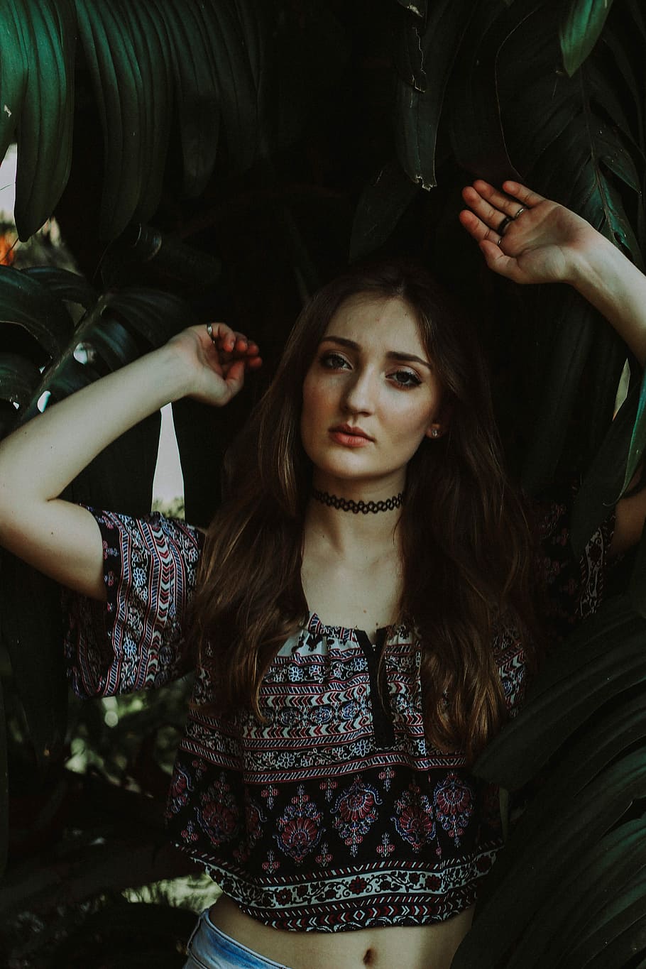 Woman in White Crop Top Posing · Free Stock Photo