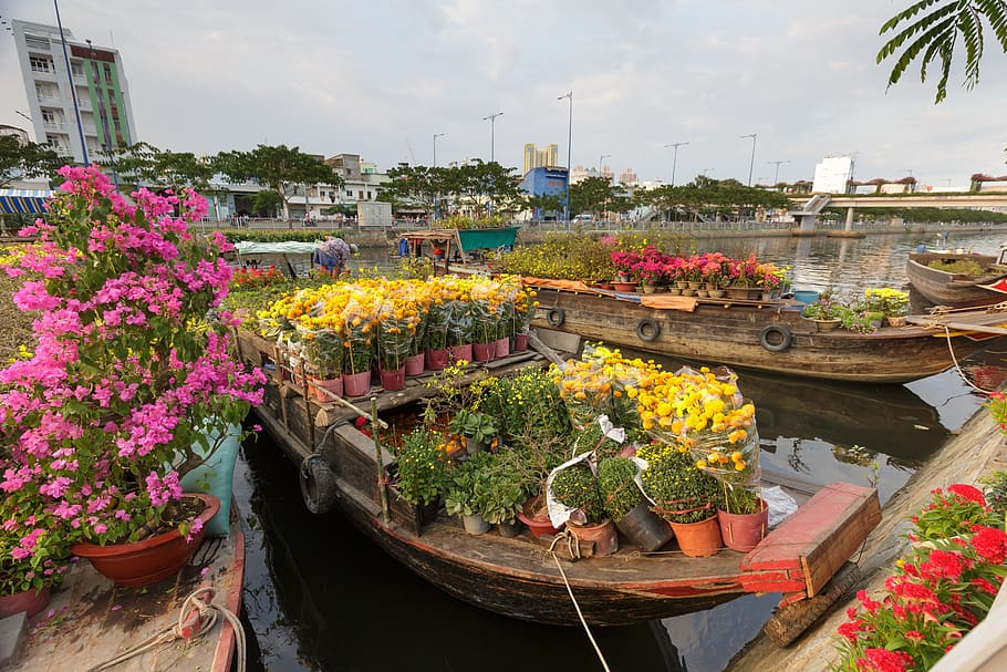 flower, market, vietnam, the city, each, ho chi minh, the lunar new year