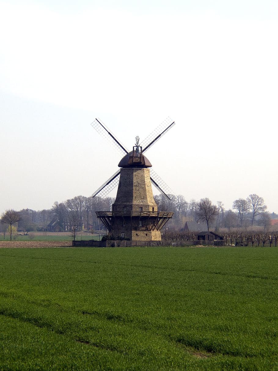 Wing, Old Mill, Windmill, nostalgia, building, truss, wind energy HD wallpaper