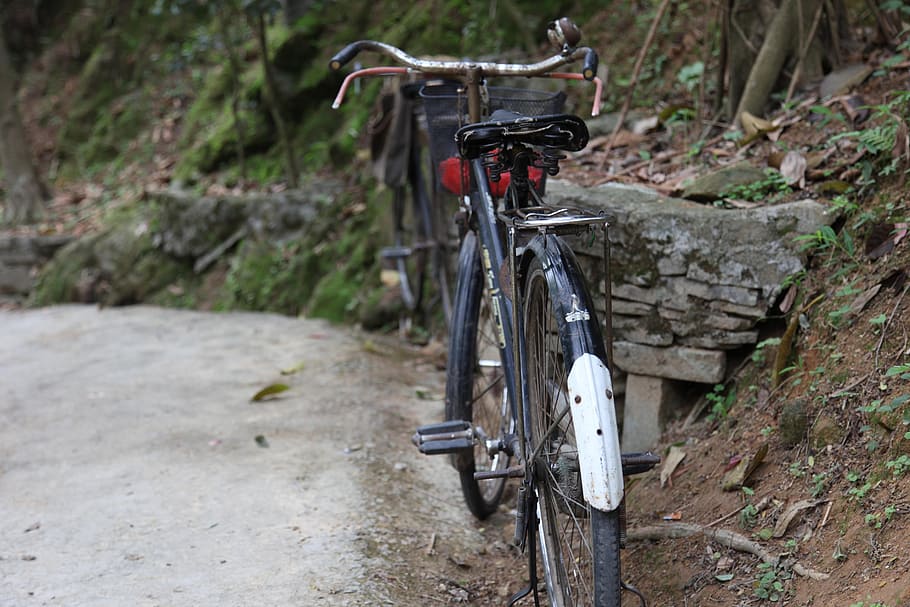 bike, stop, release, roadside, xinxing, tibetan buddhism pit HD wallpaper