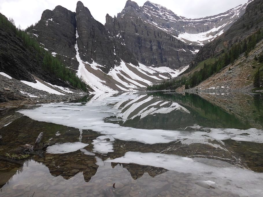 canada, lake, landscape, mountain, water, beauty in nature HD wallpaper