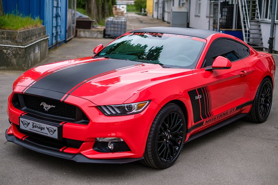 Mustang, Gt, Usa, Car, Auto, red, transport, design, transportation, HD wallpaper