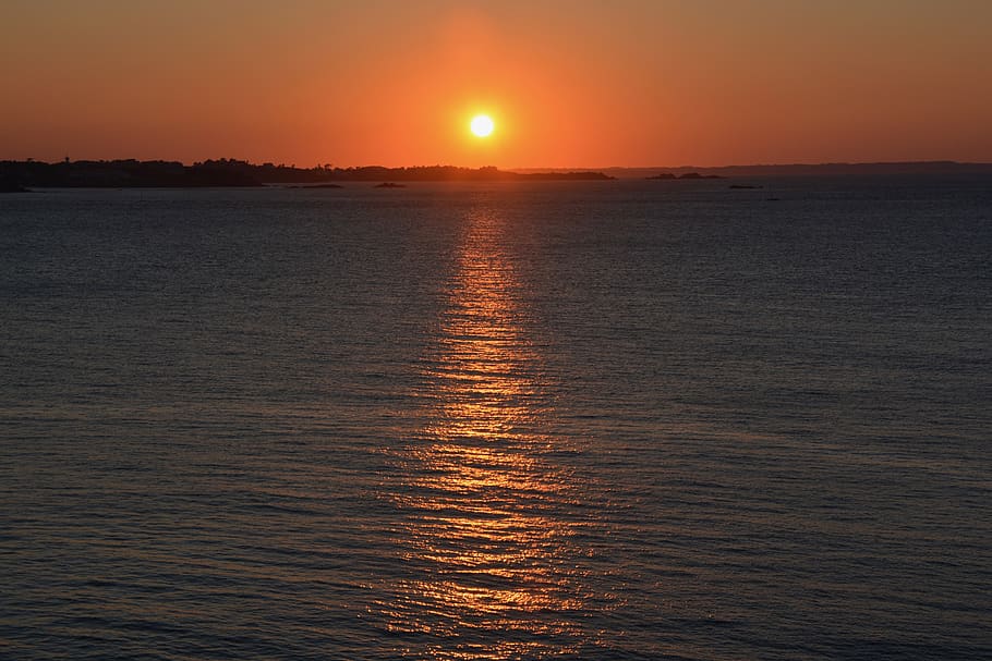 sunset, sea, light, twilight, beach, sky, water, scenics - nature HD wallpaper