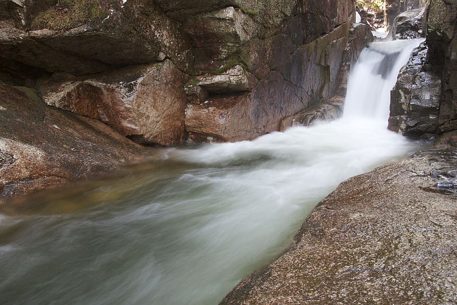 time-lapse photograph of waterfall, stream, creek, river, nature HD wallpaper