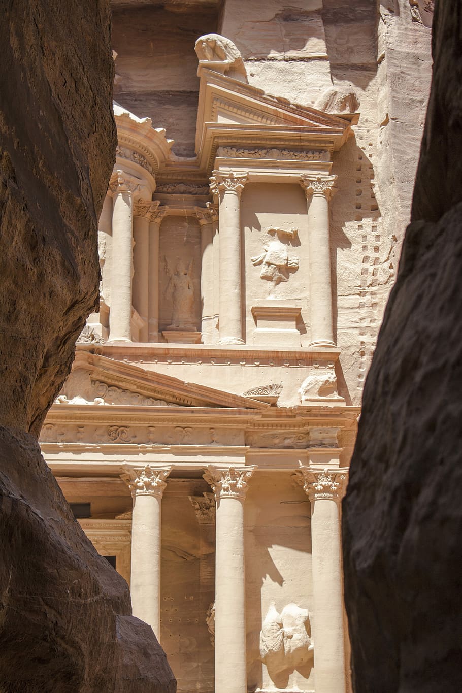 Petra, Jordan, beige concrete building, stone, rock, architecture