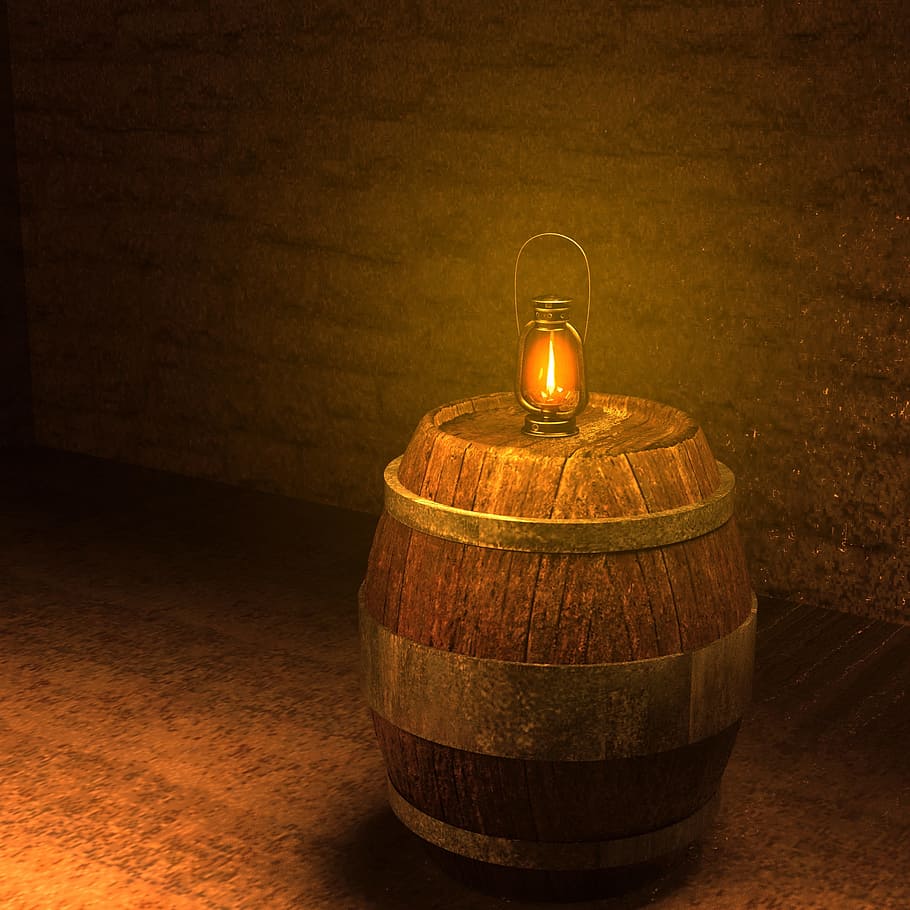 keller, barrel, lantern, barrels, cellar, wine barrels, wooden barrels HD wallpaper