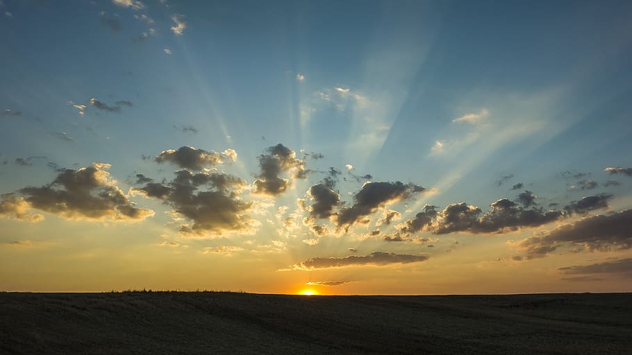 landscape photo of sunset, horizon, cloud, clouds, nature, sky HD wallpaper