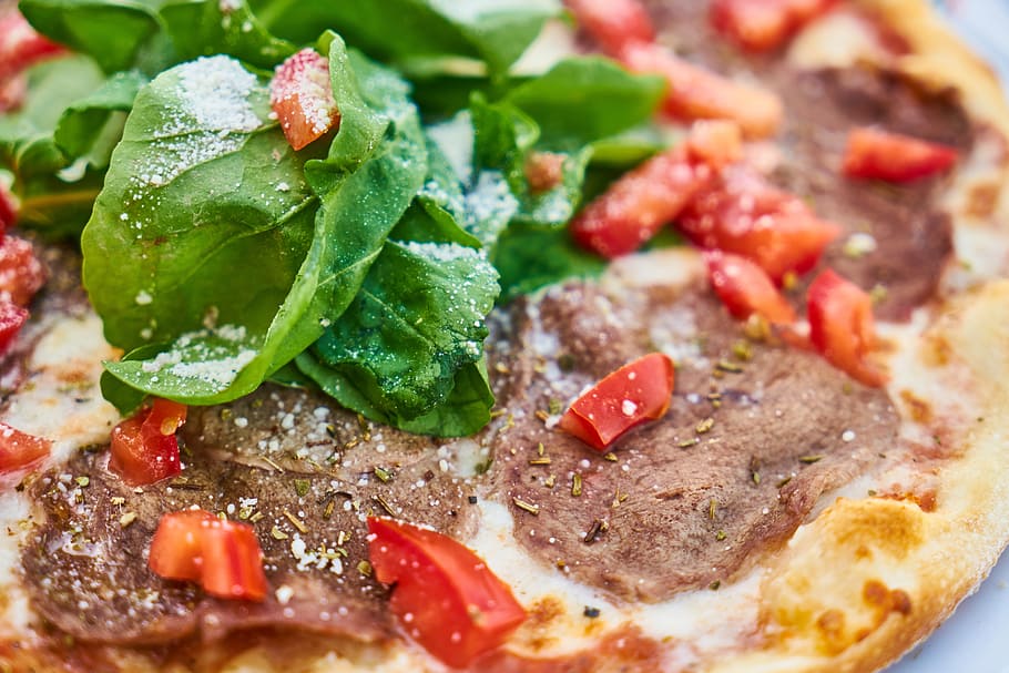 meat, egg, greens, bacon, yellow, red, ham, sausage, hot, food HD wallpaper