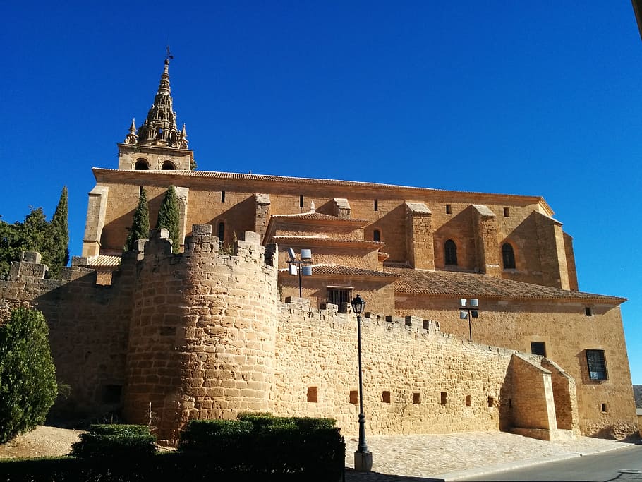 Wall, Castle, Church, Spain, Basin, fortress, tower, architecture HD wallpaper